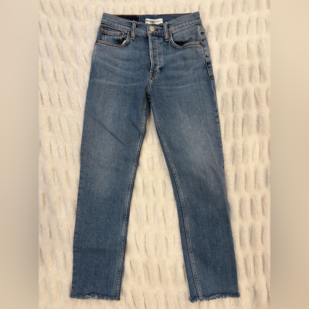 Re/Done Women’s High Rise Ankle Crop Jeans Size 25‎